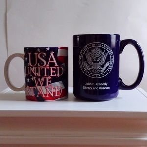 Mugs John F. Kennedy Library & Museum & USA United We Stand  New